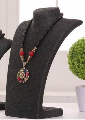 Necklace display neck with black cord 35.5 cm