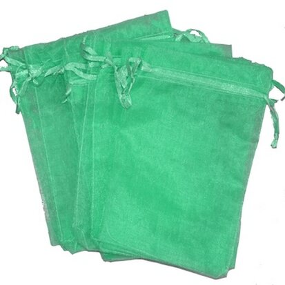 Organza zakjes 10x15 cm turquoise cm 100 stuks / cadeauzakjes