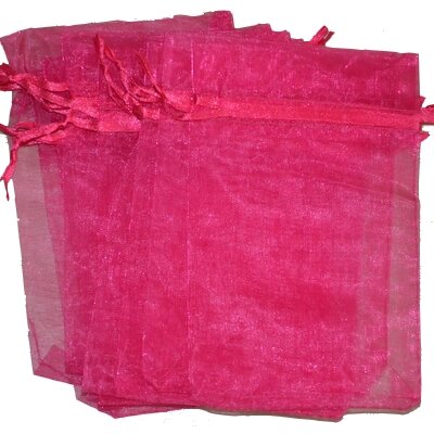 Organza bags of fuchsia 10 x 15 cm