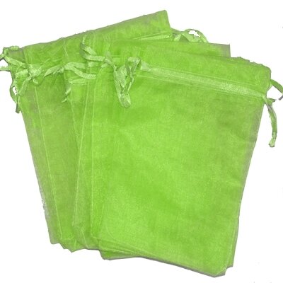 Organza bags light green 10 x 15 cm