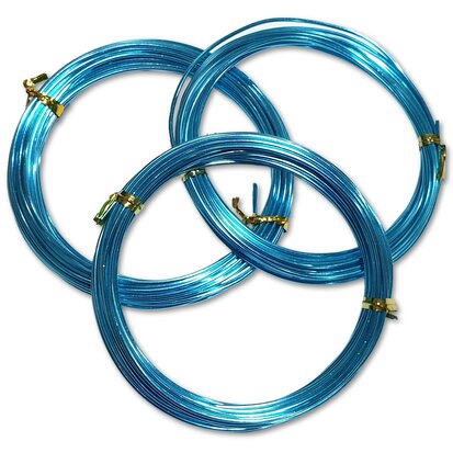 Aluminum wire - 1.5 mm - Light blue - 15 meters (3x 5 meters)