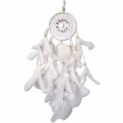 Dromenvanger - dreamcatcher wit 11 x 55 cm - dromenvanger voor kinderen of babykamer