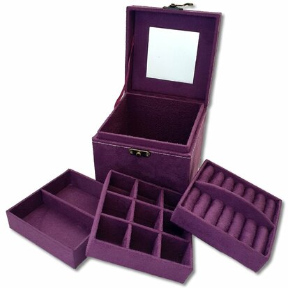 Jewelry box / jewelry box square purple