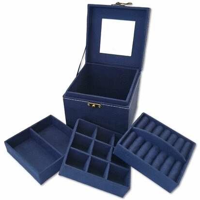 Jewelry box / jewelry box square dark blue