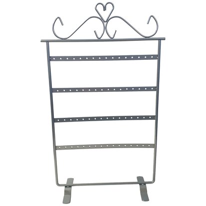 Earring rack - Silver - 32 pairs - 21x9x37cm - Metal