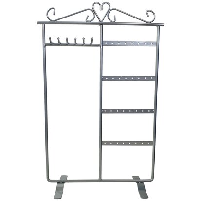 Jewelery rack - metal - silver gray - 23x9x35 cm