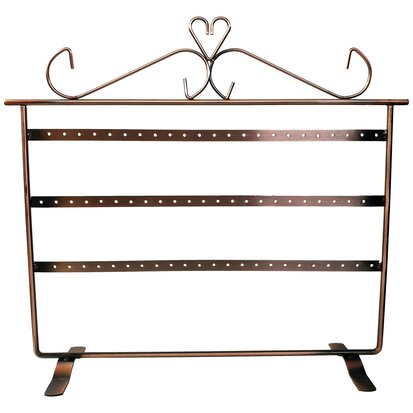 Earring rack - Copper - 33 pairs - 32x9x28,5cm - Metal