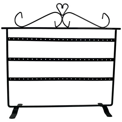 Earring rack - Black 33 pairs - 32x9x28,5cm - Metal