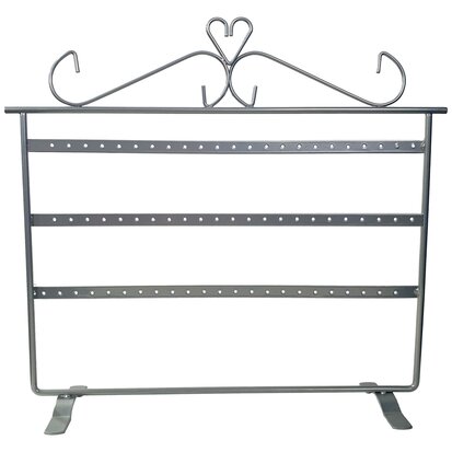 Earring rack - Silver gray - 33 pairs - 32x9x28,5cm - Metal