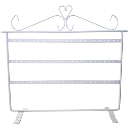 Earring rack - White - 33 pairs - 32x9x28,5cm - Metal