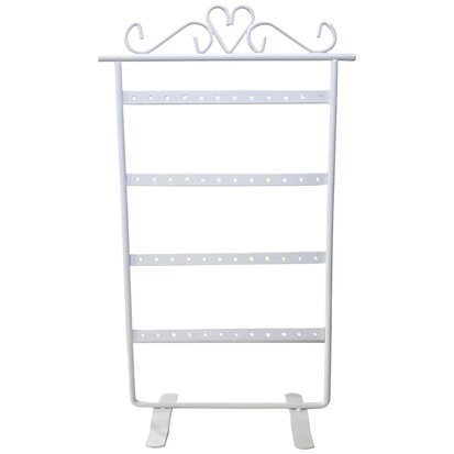 Earring rack - White 16x9x30.5 cm - Store 24 pairs of earrings