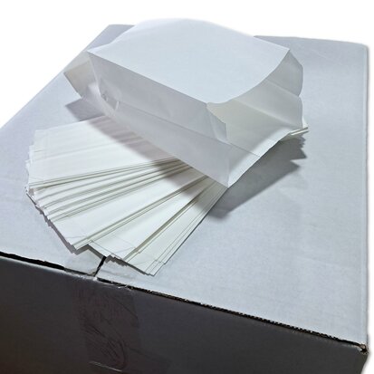 Paper bags - with side gusset - white - 0.5 lb - 11x8x26 cm -  fat free / Ersatz / snack bag / cookie bag