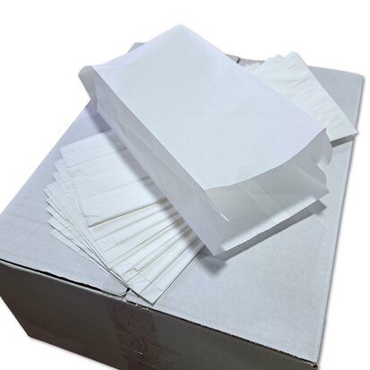 Paper bags - with side gusset - white - 1 lb - 13x8x31cm - fat free / Ersatz / snack bag / cookie bag