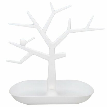 Jewelry tree white with bowl