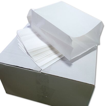 Paper bags - with side fold - white - 3 pounds - 16x10x37cm - grease-free / Ersatz / snack bag / cookie bag