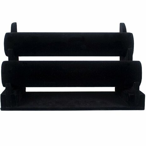 Bracelet holder - 2 Rolls - Black velvet - 27.5x15x16.5 cm / Jewelery holder