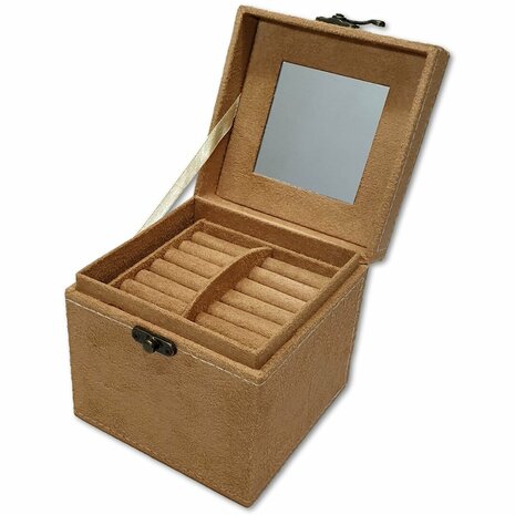 Jewelry box / jewelry box square khaki