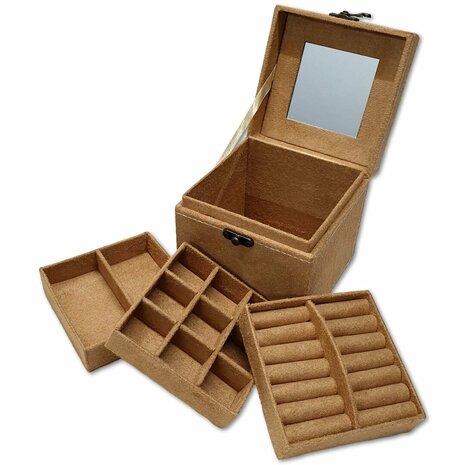 Jewelry box / jewelry box square khaki