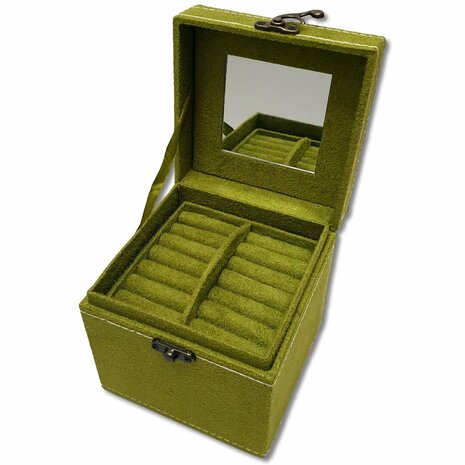 Jewelery box / jewelery box square olive green